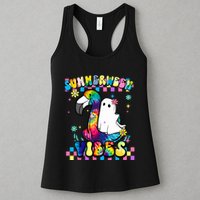 Halloween Summerween Ghost On A Pool Funny Spooky Summer Womens Tank Top