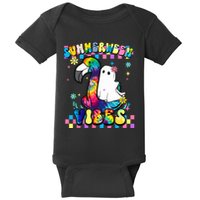 Halloween Summerween Ghost On A Pool Funny Spooky Summer Baby Bodysuit