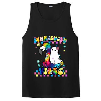 Halloween Summerween Ghost On A Pool Funny Spooky Summer PosiCharge Competitor Tank