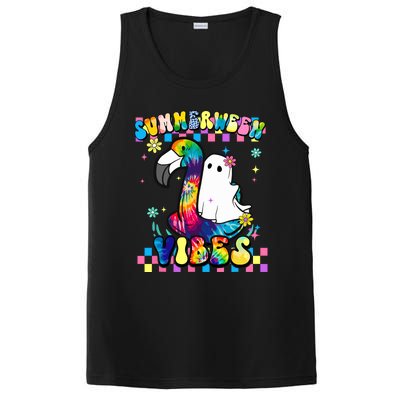 Halloween Summerween Ghost On A Pool Funny Spooky Summer PosiCharge Competitor Tank