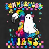 Halloween Summerween Ghost On A Pool Funny Spooky Summer Trucker Hat