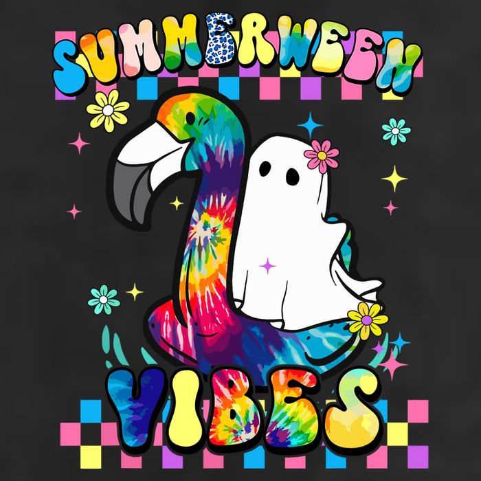 Halloween Summerween Ghost On A Pool Funny Spooky Summer Trucker Hat