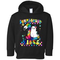Halloween Summerween Ghost On A Pool Funny Spooky Summer Toddler Hoodie