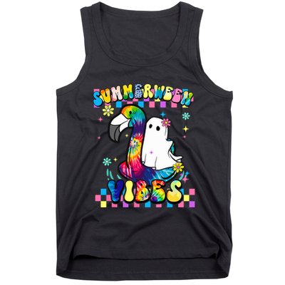 Halloween Summerween Ghost On A Pool Funny Spooky Summer Tank Top