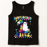 Halloween Summerween Ghost On A Pool Funny Spooky Summer Tank Top