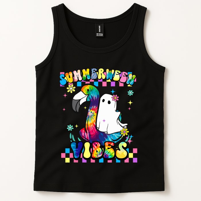 Halloween Summerween Ghost On A Pool Funny Spooky Summer Tank Top