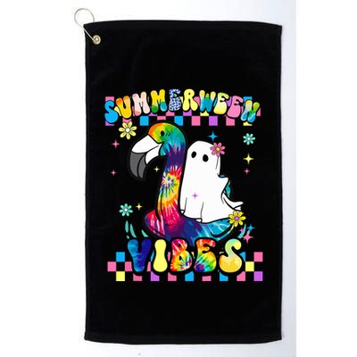 Halloween Summerween Ghost On A Pool Funny Spooky Summer Golf Towel