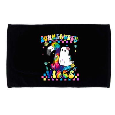 Halloween Summerween Ghost On A Pool Funny Spooky Summer Microfiber Hand Towel