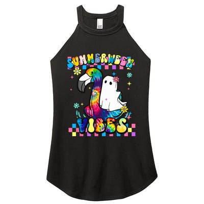 Halloween Summerween Ghost On A Pool Funny Spooky Summer Women's Perfect Tri Rocker Tank