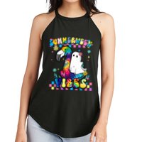 Halloween Summerween Ghost On A Pool Funny Spooky Summer Women's Perfect Tri Rocker Tank