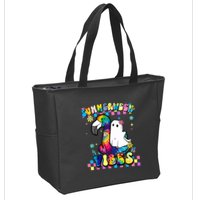 Halloween Summerween Ghost On A Pool Funny Spooky Summer Zip Tote Bag