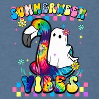 Halloween Summerween Ghost On A Pool Funny Spooky Summer Garment-Dyed Sweatshirt