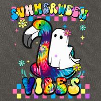 Halloween Summerween Ghost On A Pool Funny Spooky Summer Cotton Canvas Backpack