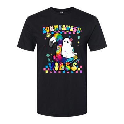 Halloween Summerween Ghost On A Pool Funny Spooky Summer Softstyle® CVC T-Shirt