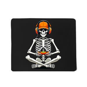 Halloween Skeleton Gamer Video Gaming Mousepad