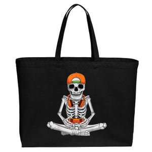 Halloween Skeleton Gamer Video Gaming Boys Cotton Canvas Jumbo Tote