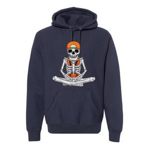 Halloween Skeleton Gamer Video Gaming Boys Premium Hoodie