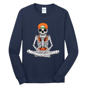 Halloween Skeleton Gamer Video Gaming Boys Tall Long Sleeve T-Shirt