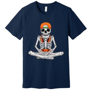 Halloween Skeleton Gamer Video Gaming Boys Premium T-Shirt