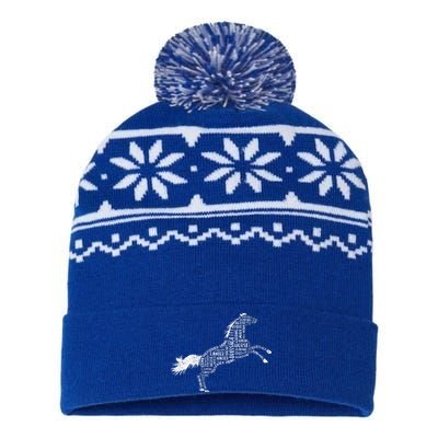 Horse Silhouette Gifts For Horse Lovers USA-Made Snowflake Beanie