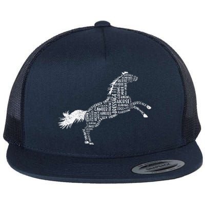 Horse Silhouette Gifts For Horse Lovers Flat Bill Trucker Hat