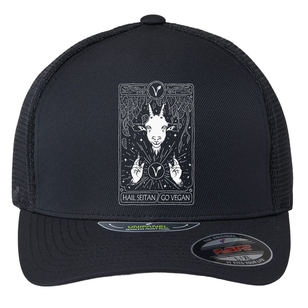 Hail Seitan Go Vegan Flexfit Unipanel Trucker Cap