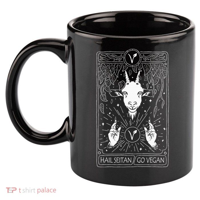 Hail Seitan Go Vegan 11oz C Handle Ceramic Mug