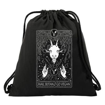 Hail Seitan Go Vegan Drawstring Bag