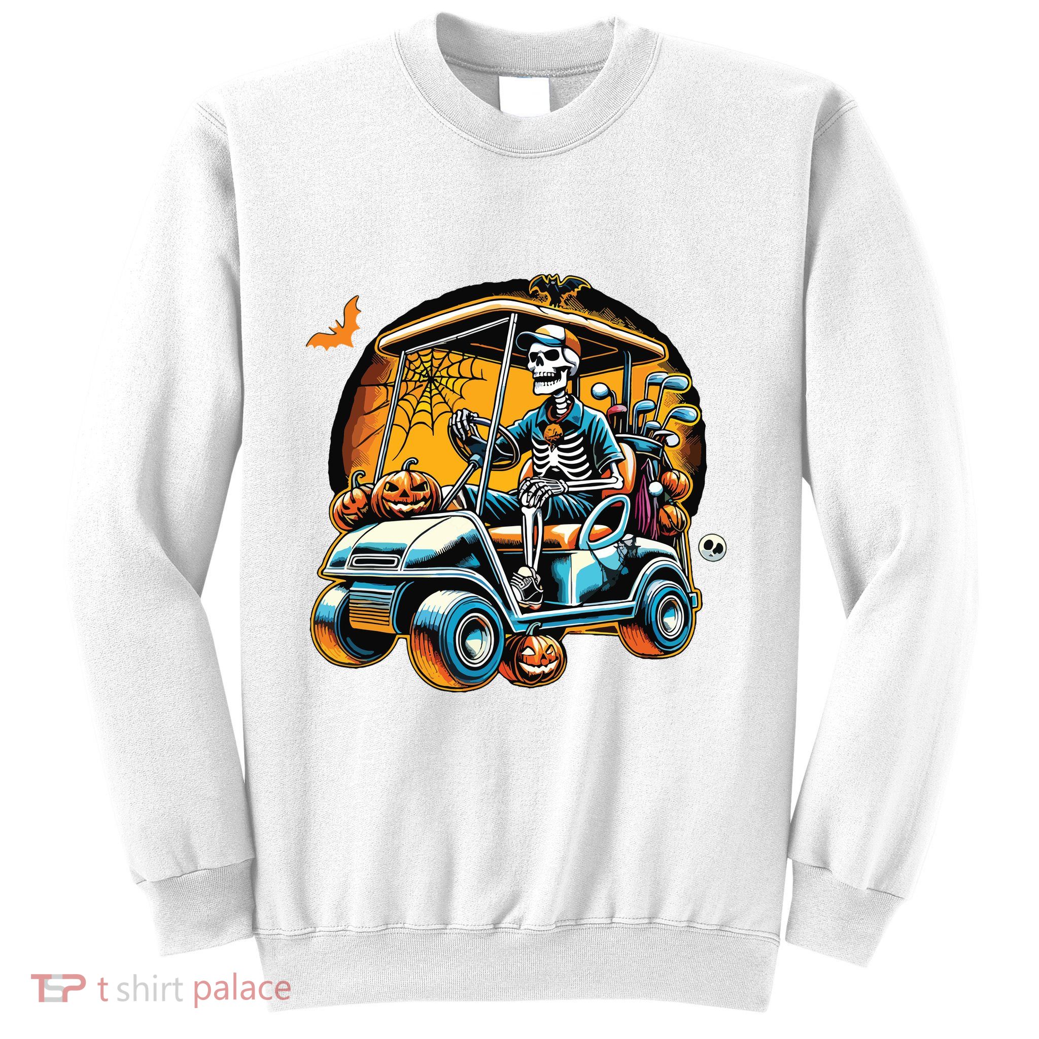 Halloween Skeleton Golf Cart Golfer Sweatshirt