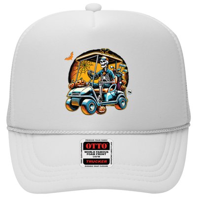 Halloween Skeleton Golf Cart Golfer Trucker Hat