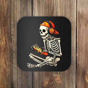 Halloween Skeleton Gamer Video Gaming Coaster