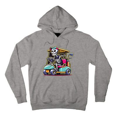 Halloween Skeleton Golf Cart Golfer Tall Hoodie