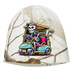 Halloween Skeleton Golf Cart Golfer Kati - Camo Knit Beanie