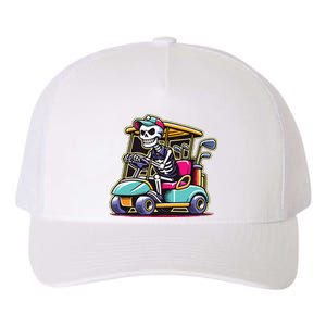 Halloween Skeleton Golf Cart Golfer Yupoong Adult 5-Panel Trucker Hat