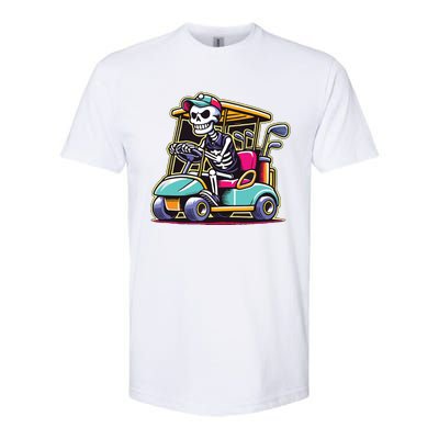 Halloween Skeleton Golf Cart Golfer Softstyle® CVC T-Shirt