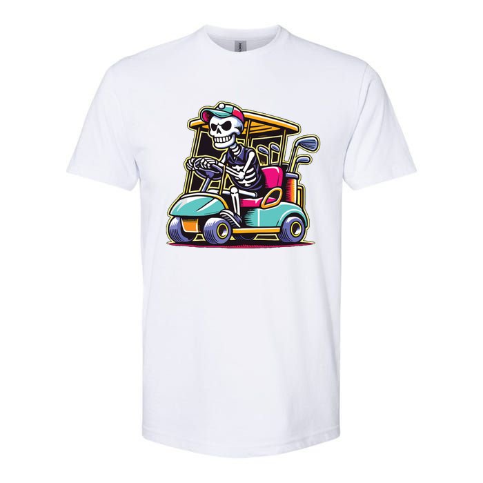 Halloween Skeleton Golf Cart Golfer Softstyle CVC T-Shirt