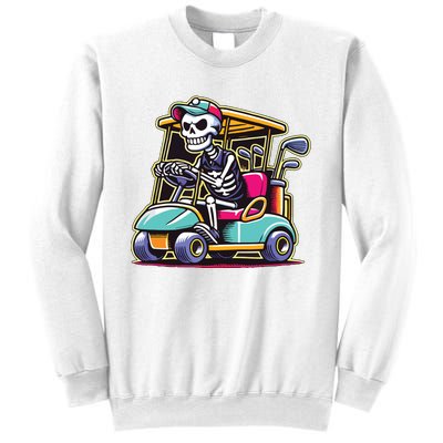 Halloween Skeleton Golf Cart Golfer Sweatshirt