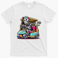 Halloween Skeleton Golf Cart Golfer T-Shirt