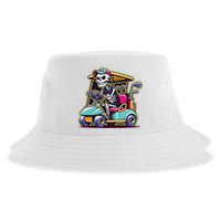 Halloween Skeleton Golf Cart Golfer Sustainable Bucket Hat