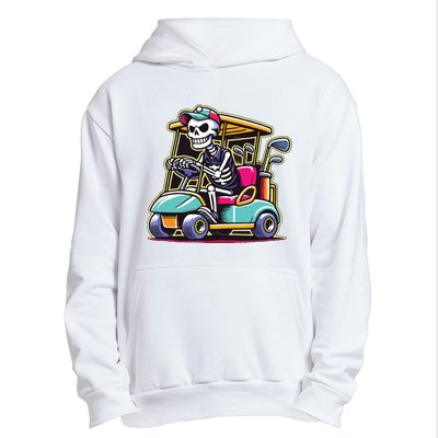 Halloween Skeleton Golf Cart Golfer Urban Pullover Hoodie