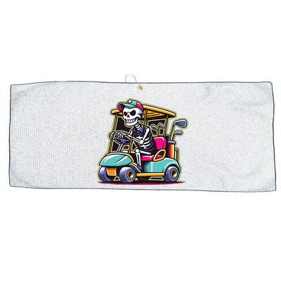 Halloween Skeleton Golf Cart Golfer Large Microfiber Waffle Golf Towel