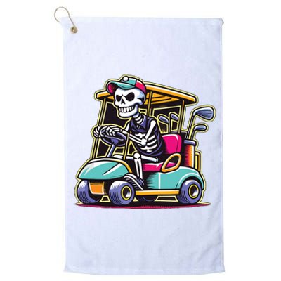 Halloween Skeleton Golf Cart Golfer Platinum Collection Golf Towel