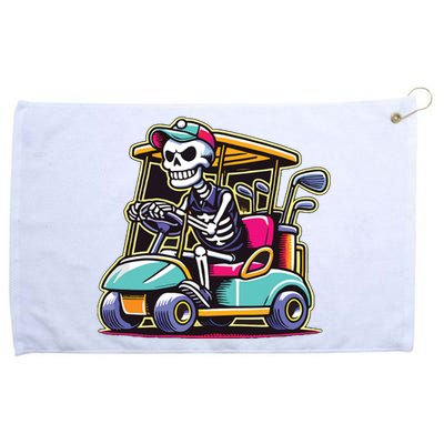 Halloween Skeleton Golf Cart Golfer Grommeted Golf Towel