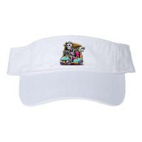 Halloween Skeleton Golf Cart Golfer Valucap Bio-Washed Visor