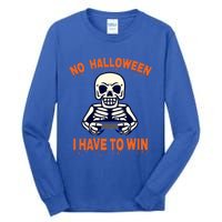 Halloween Skeleton Gamer Funny Gift Tall Long Sleeve T-Shirt