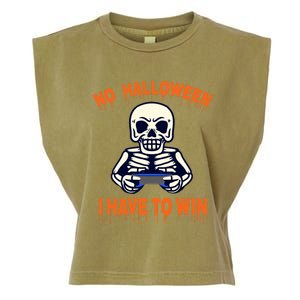 Halloween Skeleton Gamer Funny Gift Garment-Dyed Women's Muscle Tee