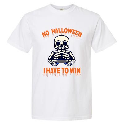 Halloween Skeleton Gamer Funny Gift Garment-Dyed Heavyweight T-Shirt