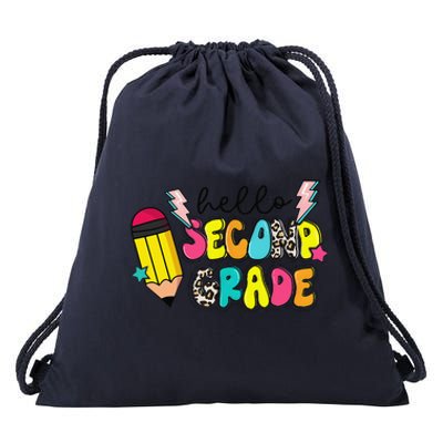 Hello Second Grade Team 2nd Grade Teacher Back To School Drawstring Bag