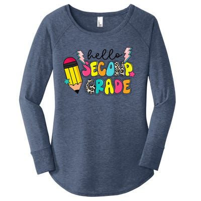 Hello Second Grade Team 2nd Grade Teacher Back To School Women's Perfect Tri Tunic Long Sleeve Shirt