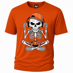 Halloween Skeleton Gamer Video Gaming Cooling Performance Crew T-Shirt